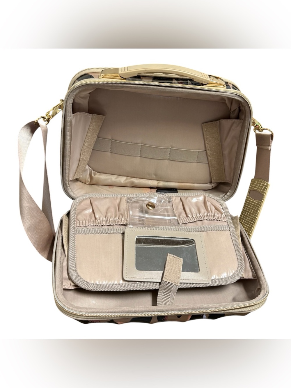 Triforce Beige Leopard Print Travel Crossbody Bag with Adjustable Strap - Picture 3 of 9